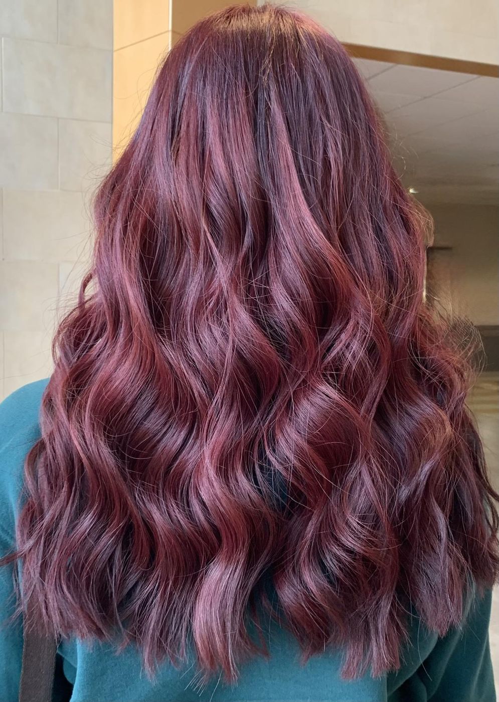 Burgundy waves after a gloss refresh